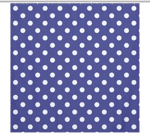 Miniatura 55 de Juego de 3 alfombras de baño con diseño de lunares, color azul aguamarina, antideslizante, con contorno en forma de U y tapa de inodoro
