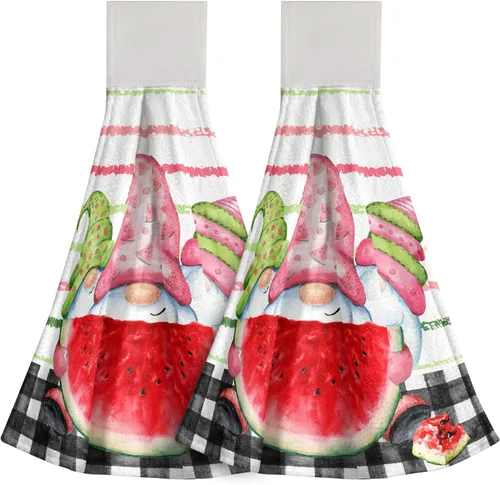 Miniatura 14 de Poppy Flower Hanging Hand Towels Set of 2,17x12 Inch Watercolor Chinoiserie Yellow Black Floral Soft Absorbent Dish Cloth Tie Towel for Kitchen