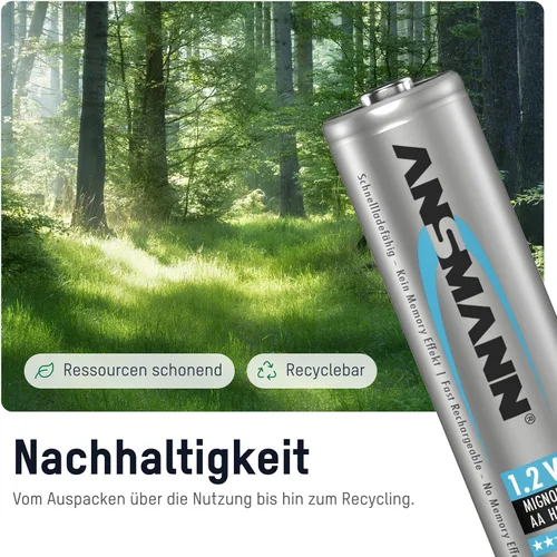 Miniatura 3 de ANSMANN maxE Baterías AA recargables de 2500 mAh de baja autodescarga NiMH AA batería precargada para control remoto, controlador, linterna, etc.