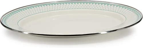 Miniatura 2 de Golden Rabbit Enamelware Oval Platter, 12 x 16in, Aegean Sevilla