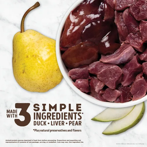 Miniatura 4 de ACANA Singles - Golosinas para perros sin granos, ingredientes limitados y liofilizadas con pato y pera, bolsa de 3.25oz