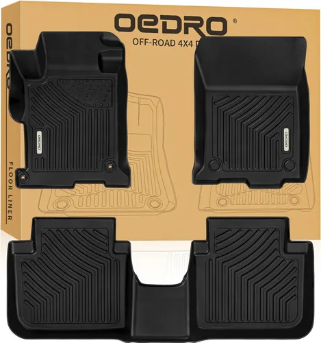 OEDRO Alfombrillas de suelo aptas para Honda Accord Sedan 2017-2013, Alfombrillas TPE para todo clima Accord incluye juego de revestimientos de