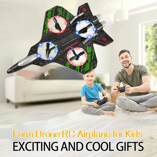 Miniatura 7 de Drone de control remoto para niños, aviones RC de espuma de 2.4 GHz, helicóptero cuadricóptero con vuelo automático, giro de 360°, detección