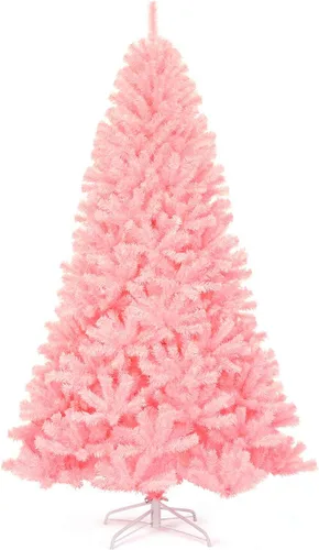 Miniatura 28 de Goplus Árbol de Navidad negro sin luz de 7.5 pies, árbol de Halloween artificial con 1258 puntas de rama, soporte de metal, árbol completo