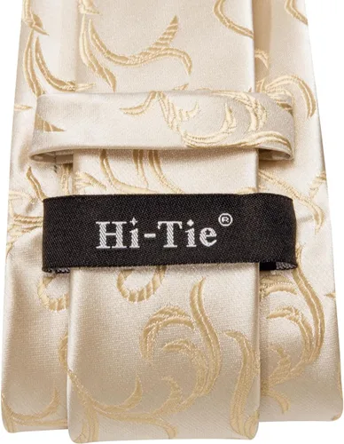 Miniatura 187 de Hi-Tie Corbata clásica de cachemira para hombre con pañuelo y gemelos a cuadros