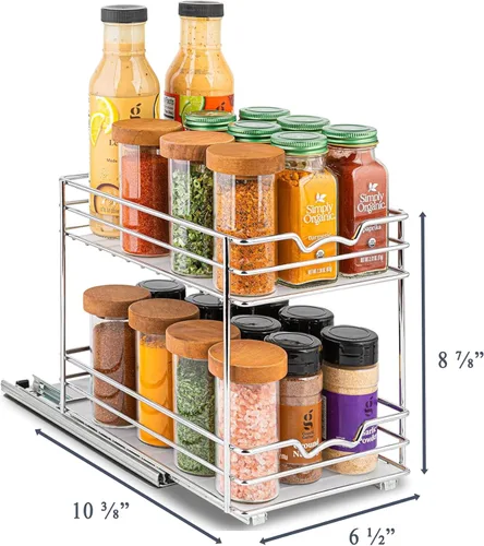 Miniatura 3 de Organizador extraíble para gabinete para especias, latas - Resistente con garantía limitada de por vida - Organizador de especias extraíble