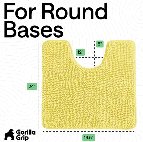 Miniatura 398 de Gorilla Grip - Tapete de baño de felpilla gruesa, suave y absorbente, secado rápido, de microfibra, con reverso de caucho, para piso de ducha, Nube