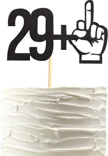 Miniatura 8 de Decoración para tartas con purpurina negra con dedo medio 15+1, decoraciones para fiesta de cumpleaños de 16 años, suministros divertidos