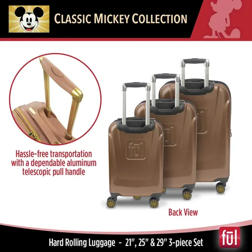 Miniatura 3 de FUL Disney Mickey Mouse - Maleta rígida con ruedas giratorias Oro Rosa Disney Mickey Mouse - Maleta rígida con ruedas giratorias