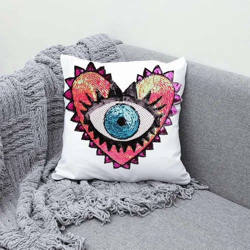 Miniatura 4 de 3 parches de lentejuelas de ojo malvado para coser/planchar, gran bordado decorativo con kit de costura para ropa, chaqueta, mochila, sombrero