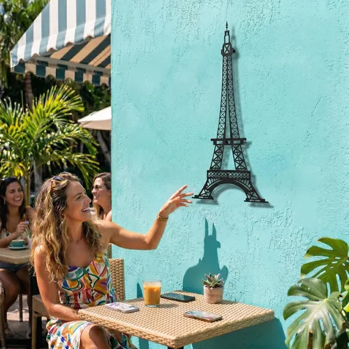 Miniatura 6 de DEKADRON Decoración de pared de metal de la Torre Eiffel de París, silueta de pared 3D, decoración de pared de metal, decoración de pared