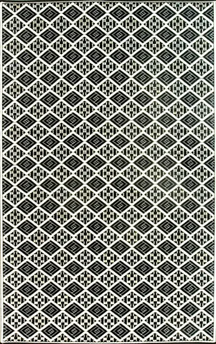 Miniatura 4 de Mad Mats® Alfombra geométrica para exteriores, tapete de plástico reversible (4 x 6 pies, tejido de cesta, piedra blanca)