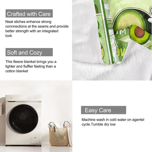 Miniatura 7 de Manta de aguacate, citas divertidas de Friut vegano, manta de forro polar suave y acogedora para sofá cama, 40 x 50 pulgadas