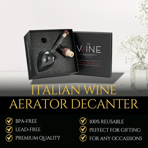 Miniatura 3 de Areadivino Aireador de Vino Italiano, Decantador Aireador, Aireadores en Botella para Vino Tinto y Blanco, Mejora el Sabor de Tus Vinos, Diseño