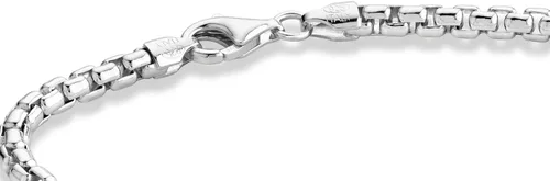 Miniatura 2 de Miabella Pulsera de plata de ley 925 maciza italiana de 0.138in cuadrada Rolo Link redonda para mujeres y hombres, 7, 7.5, 8, 8.5, 9 pulgadas