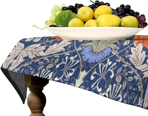 Miniatura 328 de Mantel Floral Retro de Pájaros, Diseño Original Bohemio William Morris Estampado Cubierta de Mesa para Hogar Picnic Fiesta Comedor Cocina William