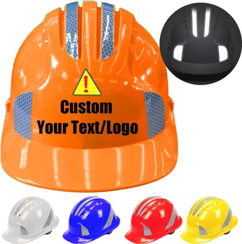 Miniatura 8 de Sombreros duros personalizados al por mayor con logotipo, certificado OSHA/ANSI, ala completa ventilada (trinquete de 4 puntos) para pedidos a