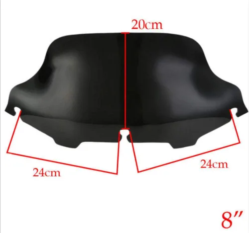 Miniatura 2 de Motocicleta Parabrisas Negro de Carenado de 8" Pantalla para Harley Electra Street Glide FLHX Touring 1996-2013