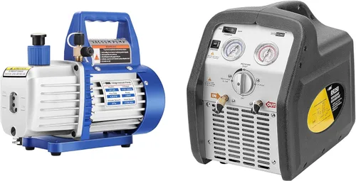 VIVOHOME Bomba de vacío de aire de paleta rotativa de una sola etapa de 110V 1/3 HP 4.5 CFM con 110-120V AC 60Hz 3/4HP Máquina de recuperación de