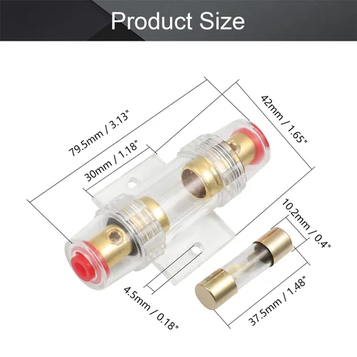 Miniatura 2 de Fielect Portafusibles AGU en línea con fusible de 80 amperios para audio de coche, amplificador de alarma, audio de camión, compresores 80A 1 pieza
