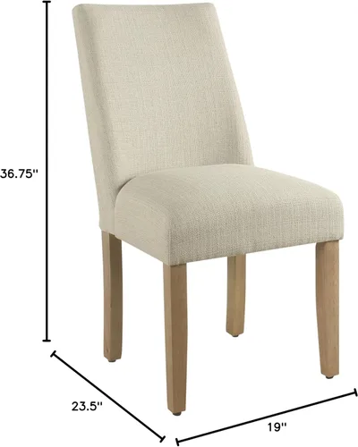 Miniatura 213 de Homepop Silla de comedor con detalles festoneados, sillas de comedor Parsons tapizadas, muebles decorativos para el hogar, tejido gris claro