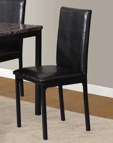 Miniatura 2 de Roundhill Furniture Noyes - Silla de comedor de piel sintética con marco de metal, juego de 4, color negro