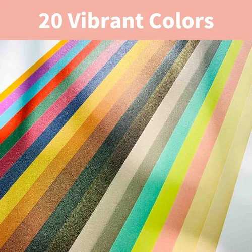Miniatura 3 de Gartful Papel de cartulina brillante, 20 colores surtidos, 8.5 x 11 pulgadas, cubierta de 90 libras, papel perlado brillante para flores