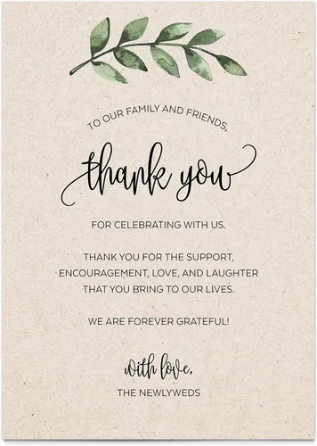 Miniatura 6 de 321Done Greenery - Tarjetas de agradecimiento para recién casados, agradecimientos para celebrar con nosotros, tarjetas de mesa de 4 x 6 pulgadas