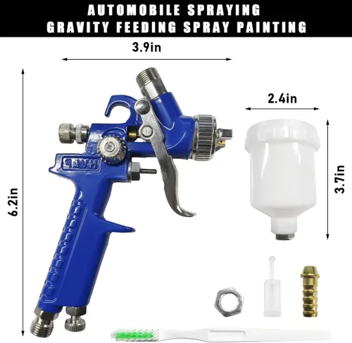 Miniatura 2 de povtii Pistola pulverizadora HVLP con boquilla de 1.0mm, pistola de aire para pintura de detalles de coches con taza de 125cc, pistola pulverizadora