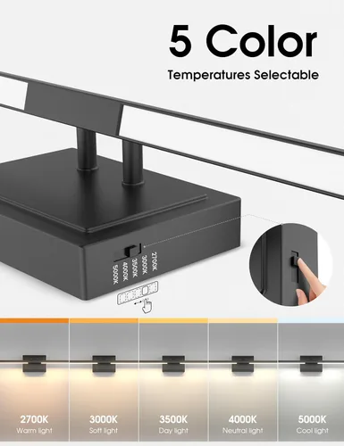 Miniatura 3 de VOLISUN Lámpara de tocador de baño de 48 pulgadas, 5CCT regulable, lámpara LED de baño de 40 W sobre el espejo, luces de tocador de barra negra