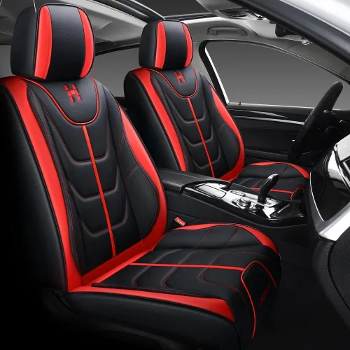 Miniatura 8 de Fundas de Asiento de Coche de Piel, Juego Completo de Fundas de Asiento de Cobertura Total, Fundas de Asiento Automotrices Universales para Coches