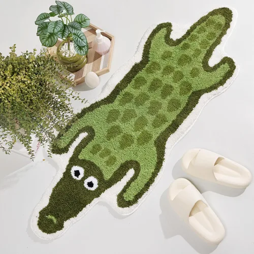 Miniatura 9 de Panstar Tapete de baño de leopardo para baño, tapete de baño de dibujos animados de leopardo marrón, antideslizante, absorbente en forma de animal