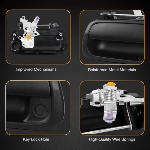 Miniatura 4 de Gledewen Manija de puerta trasera de metal mejorada, compatible con Toyota Tundra 2000-2006, reemplaza # 80866 TO1915110 690900C010