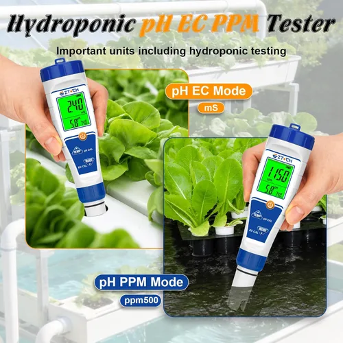 Miniatura 4 de Probador digital de sal de cloro para piscina, medidor de salinidad de pH para agua de piscina, probador de pH de cloro salino, probador de pH 7