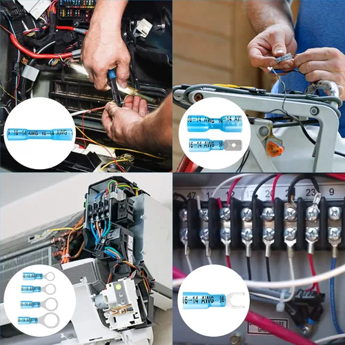 Miniatura 7 de Kuject Kit de 320 conectores de alambre termorretráctil, terminales eléctricos a prueba de agua, conectores de pala aislados para camiones marinos