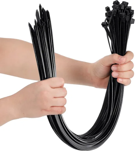 Nuanchu 100 bridas negras de 24 pulgadas, resistentes para vallas de unión en interiores y exteriores, atado de toldos, ramas de cultivo