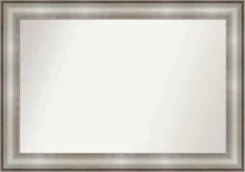 Miniatura 275 de Amanti Art Espejo de baño plateado para sobre fregadero, 28 x 47 pulgadas, espejo rectangular de plata imperial, marco de madera tradicional de gran