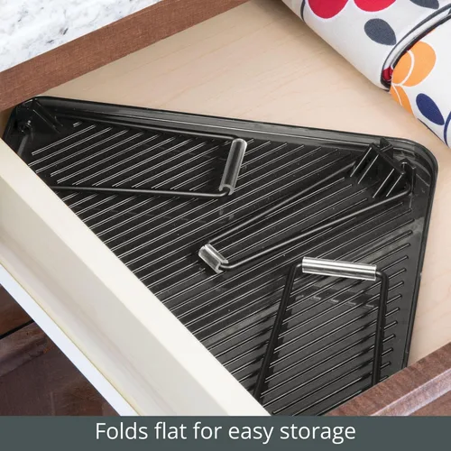 Miniatura 6 de mDesign Estante apilable de esquina de plástico/acero, estante organizador de almacenamiento para baño, tocador, encimera, fregadero, gabinete