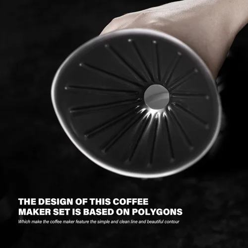 Miniatura 6 de Juego de cafetera, gotero de café de cerámica negra con filtro de papel V60, taza de café aerodinámica de cerámica negra para cafetería, restaurante
