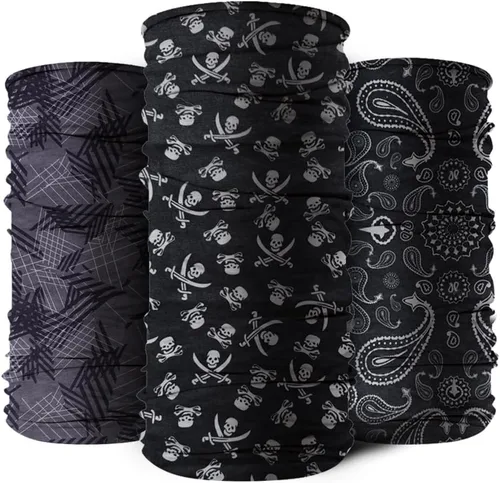 Miniatura 3 de Paquete de 9 pasamontañas para hombres y mujeres, protección UV, máscara de ciclismo multiusos y diadema transpirable