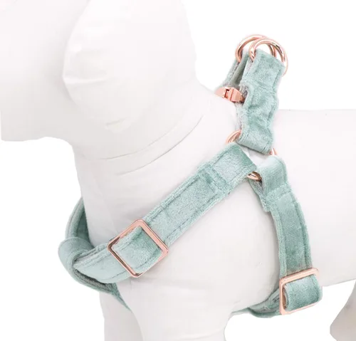 Miniatura 3 de ARING PET Arnés halter para perro, arnés de terciopelo para perro, arnés halter para perro sin tirones, arnés ajustable resistente para perros Verde