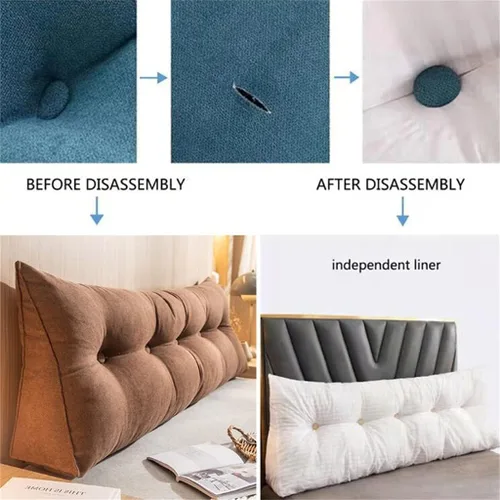 Miniatura 5 de Almohada triangular de lectura para reposo en cama, cojín grande para cabecero, respaldo, almohada de cuña para cuello y soporte lumbar para Café