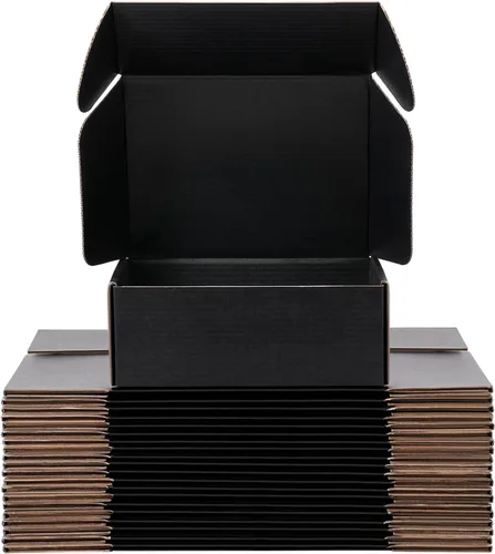 Miniatura 10 de Cajas de envío pequeñas de 6 x 4 x 3 pulgadas, cajas de cartón corrugado negro (paquete de 20) para correo, embalaje, pequeñas empresas y embalaje