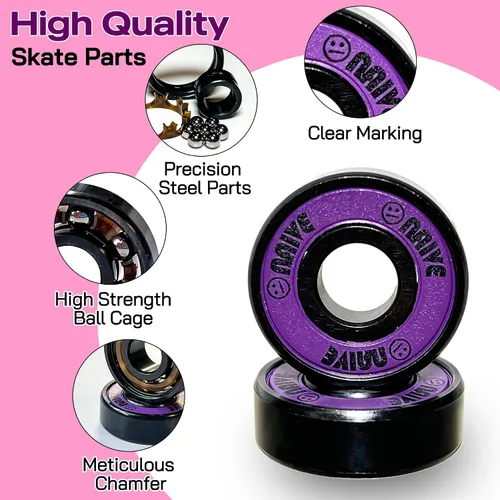 Miniatura 4 de Rodamientos para Patines 8mm Paquete de 16, Rodamientos de Precisión 608 para Patines en Línea Quad, Patinaje en Derby, Monopatín, Longboard
