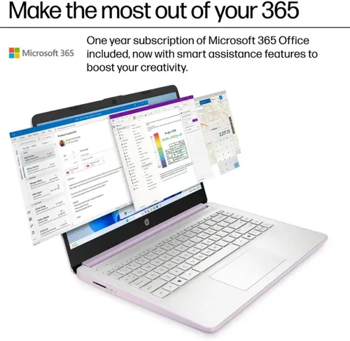 Miniatura 4 de HP 14 Laptop ultraligera para estudiantes y hogar (14" LED, Office 365 de 1 año, Intel 4-Core N150 (>N4120), 4GB RAM, 256GB de almacenamiento