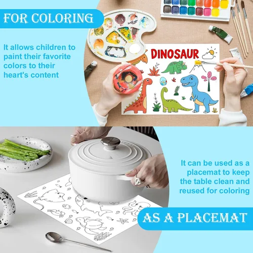 Miniatura 5 de Juego de 150 manteles individuales desechables de papel para colorear, manteles individuales de papel a granel para mesa de comedor, 14.5 x 10