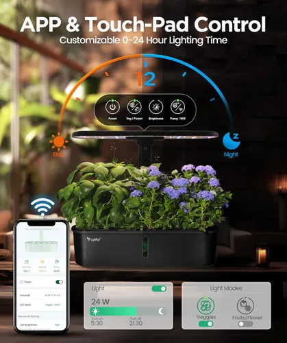 Miniatura 3 de LETPOT LPH-Air - Kit de sistema de cultivo hidropónico, control por aplicación y WiFi para jardín interior inteligente con luz de crecimiento de 24