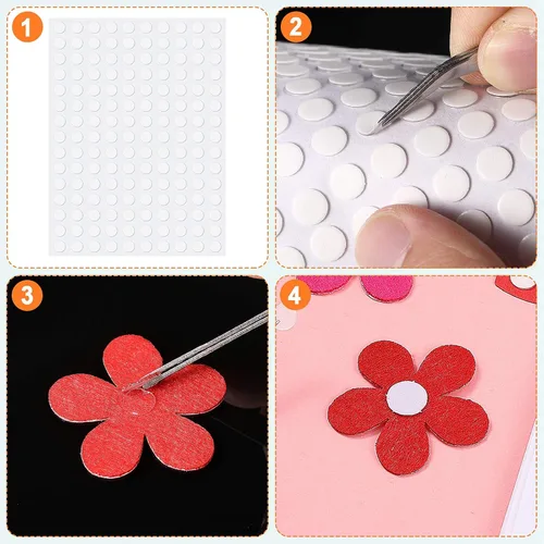 Miniatura 3 de Zonon Adhesivos de doble cara con puntos de pegamento transparente, pegamento para globos, redondo, sin rastros, adhesivo fuerte, impermeable