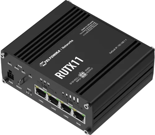 Teltonika RUTX11 Industrial 4G LTE Router - Dual SIM, Gigabit Ethernet, Dual-Band WiFi, VPN & RMS Support (RUTX11100400)