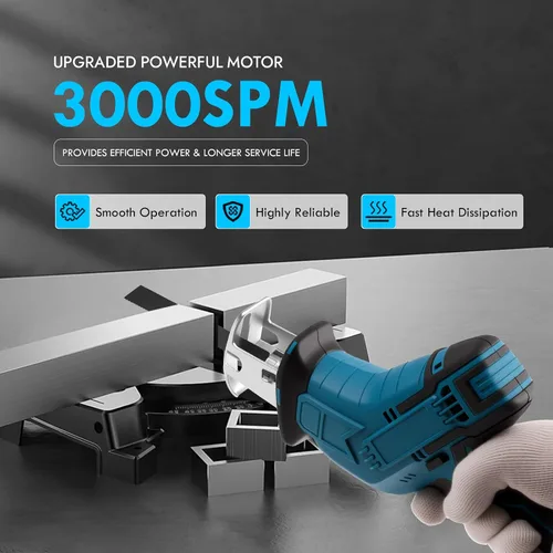 Miniatura 2 de Sierra recíproca inalámbrica, velocidad variable 3000 RPM motor sin escobillas con 8 hojas de sierra, 2 baterías de 2.0 Ah, luz LED, cambio de hoja